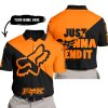 JUST GONNA SEND IT - 3D ALL OVER PRINTED - FOX RACING - ORANGE - POLO SHIRT