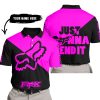 JUST GONNA SEND IT - 3D ALL OVER PRINTED - FOX RACING - PINK - POLO SHIRT
