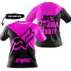 JUST GONNA SEND IT - 3D ALL OVER PRINTED - FOX RACING - PINK - T-SHIRT
