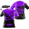 JUST GONNA SEND IT - 3D ALL OVER PRINTED - FOX RACING - PURPLE - T-SHIRT