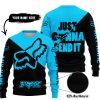 JUST GONNA SEND IT - 3D ALL OVER PRINTED - FOX RACING - SKY BLUE - SWEATER UGLY