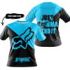 JUST GONNA SEND IT - 3D ALL OVER PRINTED - FOX RACING - SKY BLUE - T-SHIRT