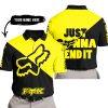 JUST GONNA SEND IT - 3D ALL OVER PRINTED - FOX RACING - YELLOW - POLO SHIRT