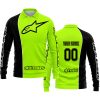 LIMITED EDITION - CUSTOM NAME MOTOCROCSS V2 - ALPINESTARS BLACK NEON - LONG SLEEVE POLO SHIRT