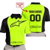 LIMITED EDITION - CUSTOM NAME MOTOCROCSS V2 - ALPINESTARS BLACK NEON - POLO SHIRT