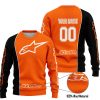 LIMITED EDITION - CUSTOM NAME MOTOCROCSS V2 - ALPINESTARS BLACK ORANGE - SWEATER UGLY