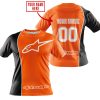 LIMITED EDITION - CUSTOM NAME MOTOCROCSS V2 - ALPINESTARS BLACK ORANGE - T-SHIRT