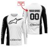 LIMITED EDITION - CUSTOM NAME MOTOCROCSS V2 - ALPINESTARS BLACK WHITE - JERSEY