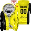 LIMITED EDITION - CUSTOM NAME MOTOCROCSS V2 - ALPINESTARS BLACK YELLOW - FLEECE ZIP HOODIE