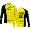 LIMITED EDITION - CUSTOM NAME MOTOCROCSS V2 - ALPINESTARS BLACK YELLOW - LONG SLEEVE POLO SHIRT