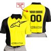 LIMITED EDITION - CUSTOM NAME MOTOCROCSS V2 - ALPINESTARS BLACK YELLOW - POLO SHIRT