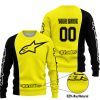 LIMITED EDITION - CUSTOM NAME MOTOCROCSS V2 - ALPINESTARS BLACK YELLOW - SWEATER UGLY