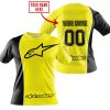 LIMITED EDITION - CUSTOM NAME MOTOCROCSS V2 - ALPINESTARS BLACK YELLOW - T-SHIRT