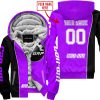 LIMITED EDITION - CUSTOM NAME MOTOCROCSS V2 - CAN AM PURPLE - FLEECE ZIP HOODIE