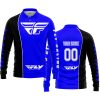 LIMITED EDITION - CUSTOM NAME MOTOCROCSS V2 - FLY RACING BLUE - LONG SLEEVE POLO SHIRT