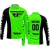 LIMITED EDITION - CUSTOM NAME MOTOCROCSS V2 - FLY RACING GREEN - LONG SLEEVE POLO SHIRT