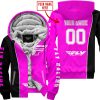 LIMITED EDITION - CUSTOM NAME MOTOCROCSS V2 - FLY RACING PINK - FLEECE ZIP HOODIE