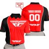 LIMITED EDITION - CUSTOM NAME MOTOCROCSS V2 - FLY RACING RED - POLO SHIRT