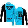 LIMITED EDITION - CUSTOM NAME MOTOCROCSS V2 - FLY RACING SKY BLUE - LONG SLEEVE POLO SHIRT