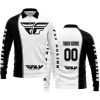 LIMITED EDITION - CUSTOM NAME MOTOCROCSS V2 - FLY RACING WHITE - LONG SLEEVE POLO SHIRT