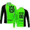 LIMITED EDITION - CUSTOM NAME MOTOCROCSS V2 - HUSQVARNA GREEN - LONG SLEEVE POLO SHIRT