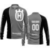 LIMITED EDITION - CUSTOM NAME MOTOCROCSS V2 - HUSQVARNA GREY - LONG SLEEVE POLO SHIRT