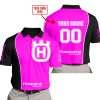 LIMITED EDITION - CUSTOM NAME MOTOCROCSS V2 - HUSQVARNA PINK - POLO SHIRT