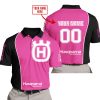 LIMITED EDITION - CUSTOM NAME MOTOCROCSS V2 - HUSQVARNA PINK 1 - POLO SHIRT