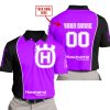 LIMITED EDITION - CUSTOM NAME MOTOCROCSS V2 - HUSQVARNA PURPLE - POLO SHIRT