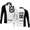 LIMITED EDITION - CUSTOM NAME MOTOCROCSS V2 - HUSQVARNA WHITE - LONG SLEEVE POLO SHIRT