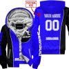 LIMITED EDITION - CUSTOM NAME MOTOCROCSS V2 - SEA DOO - BLUE - FLEECE ZIP HOODIE