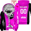 LIMITED EDITION - CUSTOM NAME MOTOCROCSS V2 - SKI DOO - PINK - FLEECE ZIP HOODIE