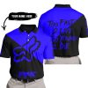 TOO FAST TO LIVE TOO YOUNG TO DIE - 3D ALL OVER PRINTED - FOX RACING - BLUE - POLO SHIRT