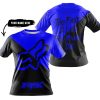 TOO FAST TO LIVE TOO YOUNG TO DIE - 3D ALL OVER PRINTED - FOX RACING - BLUE - T-SHIRT