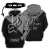 TOO FAST TO LIVE TOO YOUNG TO DIE - 3D ALL OVER PRINTED - FOX RACING - GREY