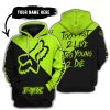 TOO FAST TO LIVE TOO YOUNG TO DIE - 3D ALL OVER PRINTED - FOX RACING - NEON