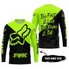 TOO FAST TO LIVE TOO YOUNG TO DIE - 3D ALL OVER PRINTED - FOX RACING - NEON - JERSEY