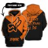 TOO FAST TO LIVE TOO YOUNG TO DIE - 3D ALL OVER PRINTED - FOX RACING - ORANGE