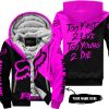 TOO FAST TO LIVE TOO YOUNG TO DIE - 3D ALL OVER PRINTED - FOX RACING - PINK - FLEECE ZIP HOODIE