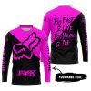 TOO FAST TO LIVE TOO YOUNG TO DIE - 3D ALL OVER PRINTED - FOX RACING - PINK - JERSEY