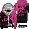 TOO FAST TO LIVE TOO YOUNG TO DIE - 3D ALL OVER PRINTED - FOX RACING - PINK 1 - FLEECE ZIP HOODIE
