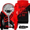 TOO FAST TO LIVE TOO YOUNG TO DIE - 3D ALL OVER PRINTED - FOX RACING - RED - FLEECE ZIP HOODIE