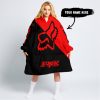 TOO FAST TO LIVE TOO YOUNG TO DIE - 3D ALL OVER PRINTED - FOX RACING - RED - OODIE BLANKET HOODIE
