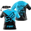 TOO FAST TO LIVE TOO YOUNG TO DIE - 3D ALL OVER PRINTED - FOX RACING - SKY BLUE - T-SHIRT