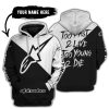 TOO FAST TO LIVE TOO YOUNG TO DIE - 3D ALL OVER PRINTED - ALPINESTARS