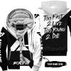 TOO FAST TO LIVE TOO YOUNG TO DIE - 3D ALL OVER PRINTED - FXR - WHITE - FLEECE ZIP HOODIE