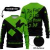 TOO FAST TO LIVE TOO YOUNG TO DIE - 3D ALL OVER PRINTED - KAWASAKI - SWEATER UGLY