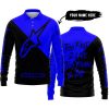 TOO FAST TO LIVE TOO YOUNG TO DIE - 3D ALL OVER PRINTED - ALPINESTARS BLUE - LONG SLEEVE POLO SHIRT