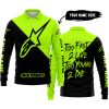 TOO FAST TO LIVE TOO YOUNG TO DIE - 3D ALL OVER PRINTED - ALPINESTARS NEON - LONG SLEEVE POLO SHIRT