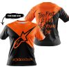 TOO FAST TO LIVE TOO YOUNG TO DIE - 3D ALL OVER PRINTED - ALPINESTARS ORANGE - T-SHIRT